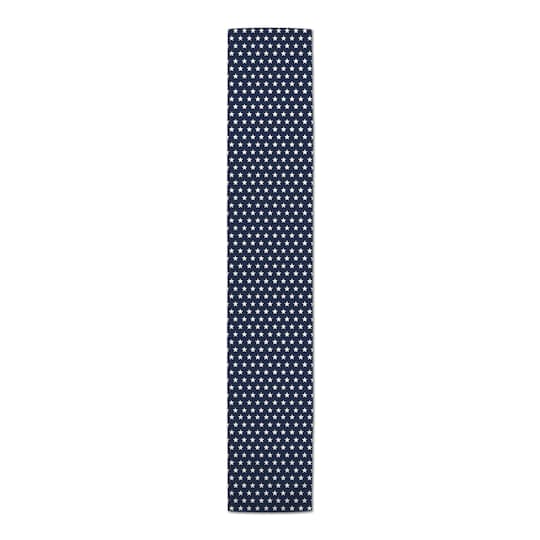 72" White Stars On Blue Poly Twill Runner